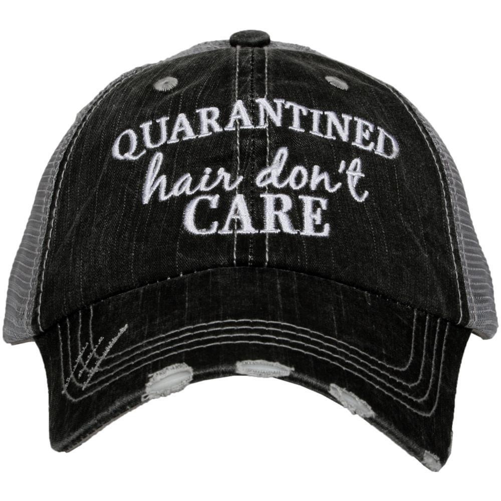 Quarantined Hair Don’t Care Distressed Trucker Hat
